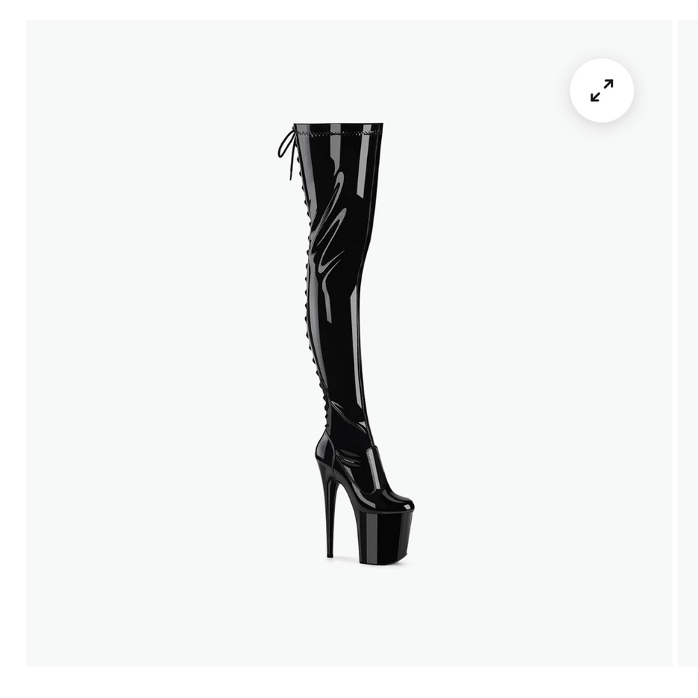 Pleaser Black Over-the-Knee Platform Boots 7